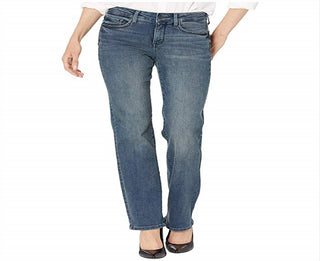 NYDJ Women's Marilyn Straight Jeans in Lombard  Blue Size 6