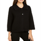 JM Collection Women's Holiday Party Textured Sweater Jacket  Deep Black  Size Medium
