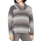 Style & Co Women's Ombre Long Sleeve Turtle Neck Blouse Sweater Gray Size Petite Large