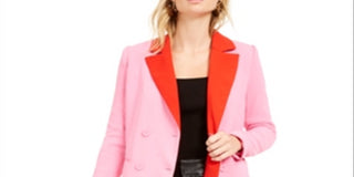 Bar III Women's Double-Breasted Duster Jacket  Pink Size Large
