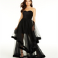 Blondie Nites Juniors' Velvet-Piped Mesh Gown Black Size 1