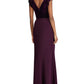 Ralph Lauren Women's Velvet Short Sleeve V Neck Full Length Fit Flare Formal Dress Purple Size 18