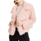 Self Esteem Juniors Cropped Shaggy Jacket Blush Size XS