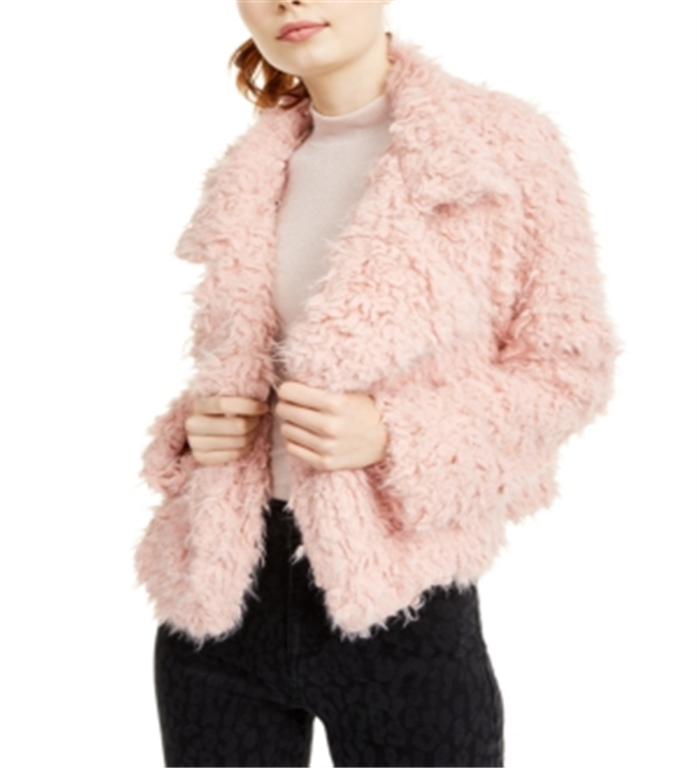 Self Esteem Juniors Cropped Shaggy Jacket Blush Size XS