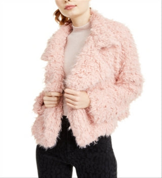 Self Esteem Juniors Cropped Shaggy Jacket Blush Size XS