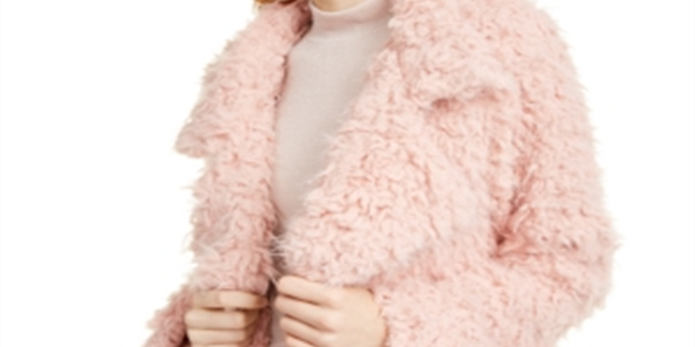 Self Esteem Juniors Cropped Shaggy Jacket Blush Size XS