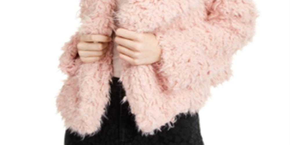 Self Esteem Juniors Cropped Shaggy Jacket Blush Size XS