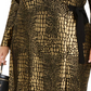 INC Women's Plus Snake Print Metallic Wrap Dress Gold -Black  Size 3X