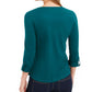 Charter Club Women's Supima Cotton Split-Neck Top  Balsam Green Size Small
