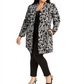 Alfani Women's Jacquard Open Front Jacket Black Size 0X