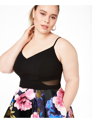 B DARLIN Women's  Short Fit + Flare Party Dress Juniors Black Size 16W