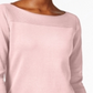 Karen Scott Women's Cotton Button Trim Sweater Tea Rose Pink Size Petite L