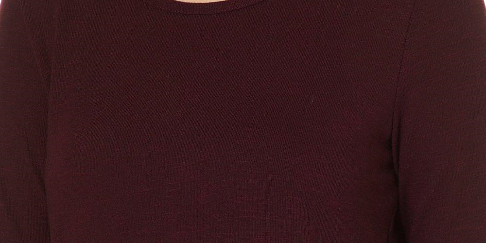 A. Byer Junior's Long Sleeve Side-Button Top Raisin Size Large