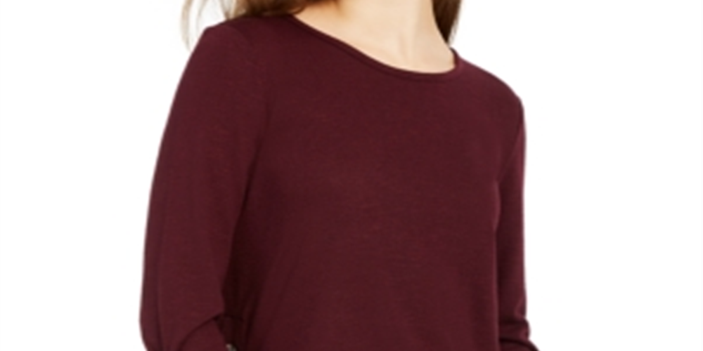 A. Byer Junior's Long Sleeve Side-Button Top Raisin Size Large