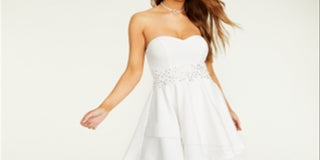 B Darlin Women's  Short Party Fit Flare Dress Juniors  White Size 13/14