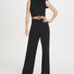 DKNY Women's Tie Neck Leopard Belt Jumpsuit Black Size 16