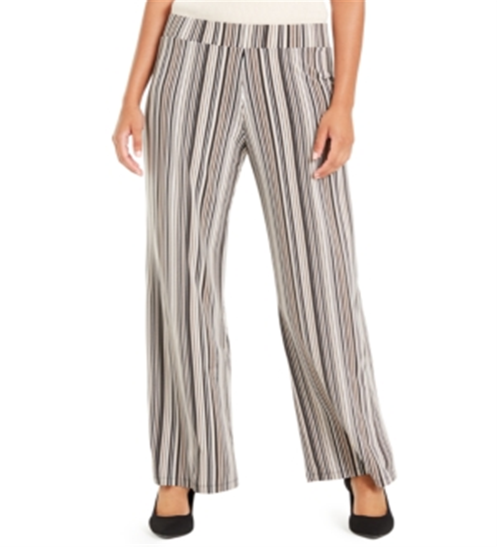 Alfani Women's Striped Palazzo Pants Brown Size Petite S