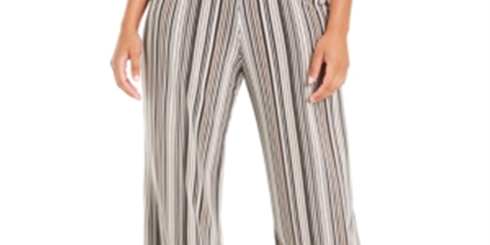 Alfani Women's Striped Palazzo Pants Brown Size Petite S