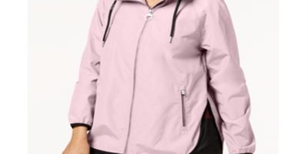 Calvin Klein Women's Performance Hooded Cross Back Jacket Pink Size Small