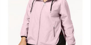 Calvin Klein Women's Performance Hooded Cross Back Jacket Pink Size Small