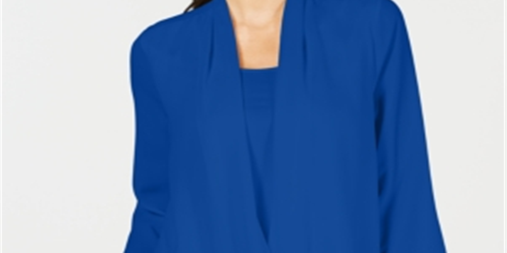 Charter Club Women's Northern Top Blue Size Petite Medium
