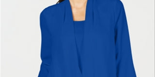 Charter Club Women's Northern Top Blue Size Petite Medium