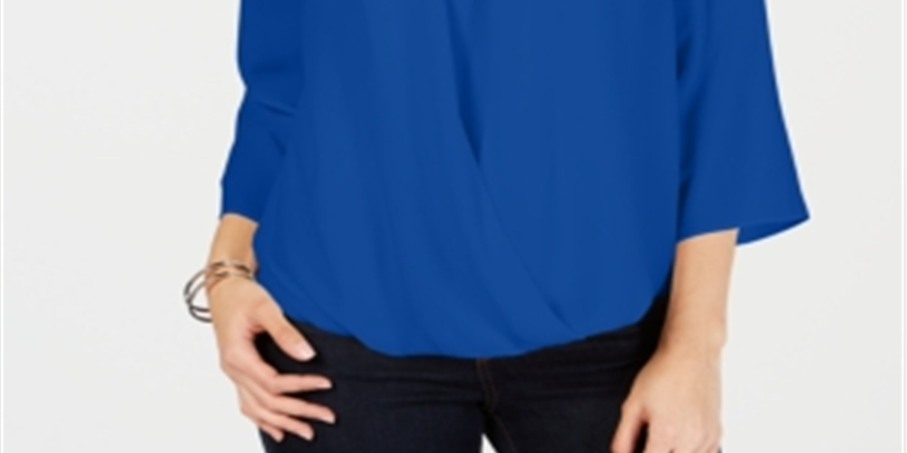 Charter Club Women's Northern Top Blue Size Petite Medium