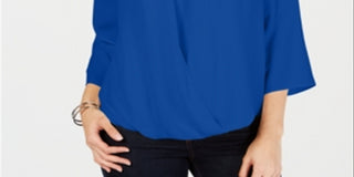 Charter Club Women's Northern Top Blue Size Petite Medium