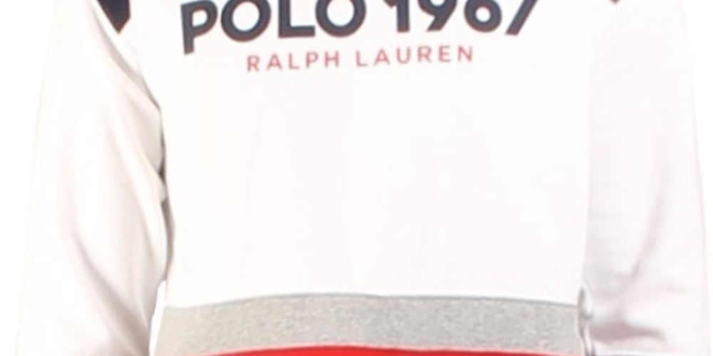 Polo Ralph Lauren Men's Color-Blocked Fleece Hoodie in White Size Small