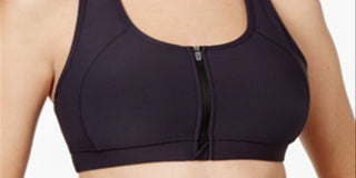 Ideology Women's Zip-up High-Impact Sports Bra  Black Size 2XL