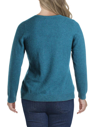 Charter Club Women's Crewneck Cashmere Sweater Blue Size 0X