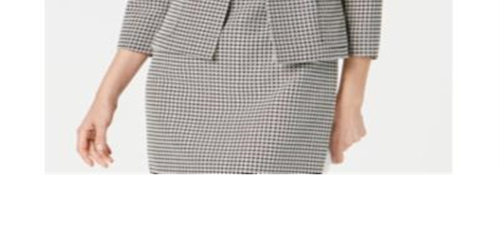 Kasper Women's Petite Printed Contrast-Trim Blazer Black Multi  Size 10 P