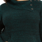 Style & Co. Women's Plus Kangaroo Pocket Button Trim Pullover Sweater Green Size 0X