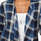 Style & Co Cotton Open-Front Plaid Completer Carefree Plaid Blue Size M