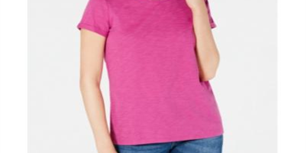 Maison Jules Women's  High-Low T-Shirt   Aster Purple Size Medium