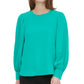 Calvin Klein  Women's  Long Sleeve Jewel Neck Top Green Size Small