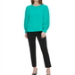 Calvin Klein  Women's  Long Sleeve Jewel Neck Top Green Size Small