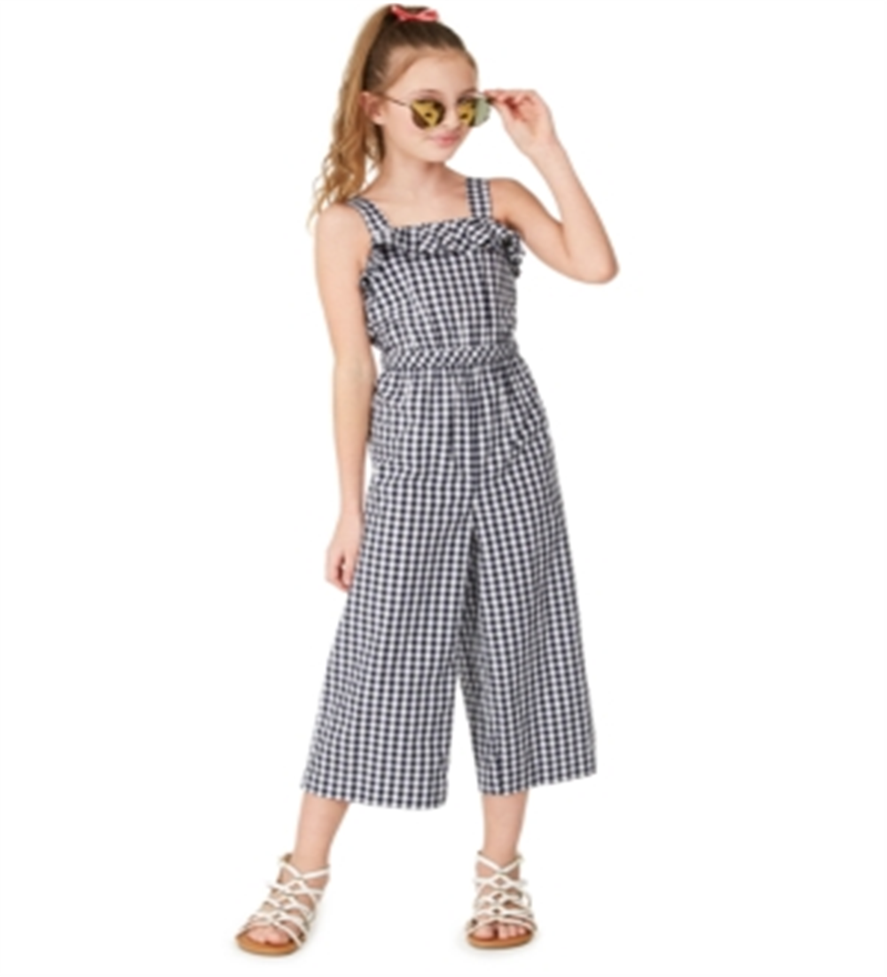 Charter Club Big Girl's Mommy & Me Gingham Jumpsuit Blue Size X-Large