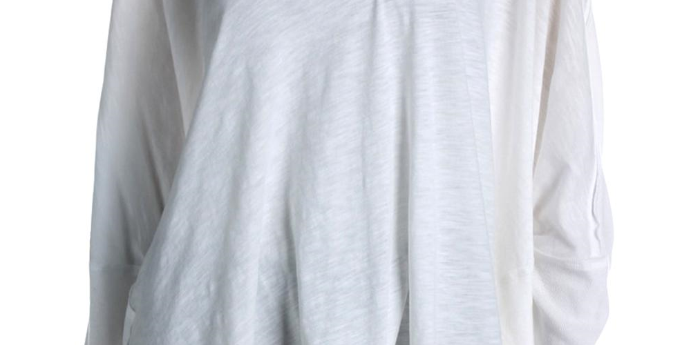 Free People Women's  3/4 Sleeve V Neck Trapeze Top Ivory Size XS