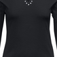 Karen Scott Women's Cotton Split Neck Grommet Top -Black Size S