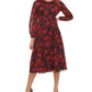 Tommy Hilfiger Women's Floral Chiffon MIDI Dress Black Size 2