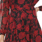 Tommy Hilfiger Women's Floral Chiffon MIDI Dress Black Size 2