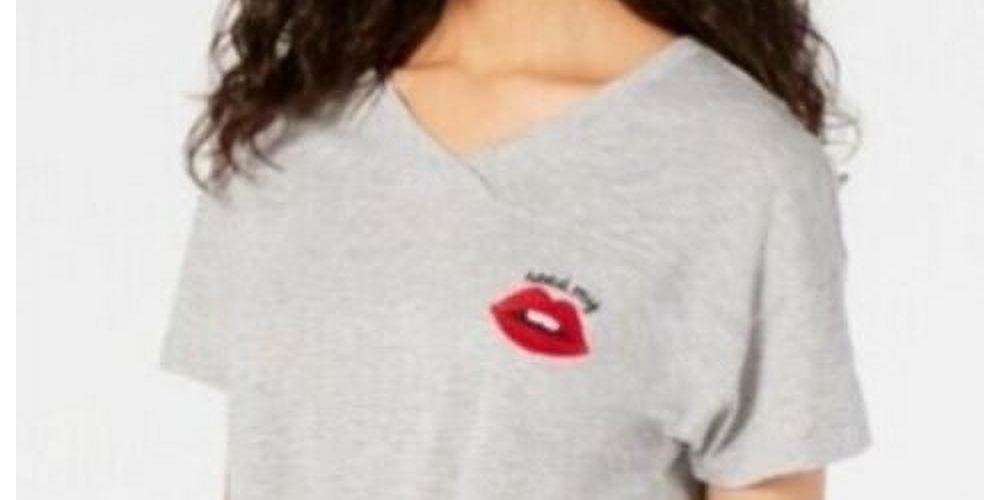 Jenni Women's Graphic Sleep T-Shirt Gray Size Medium