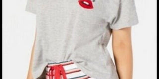 Jenni Women's Graphic Sleep T-Shirt Gray Size Medium