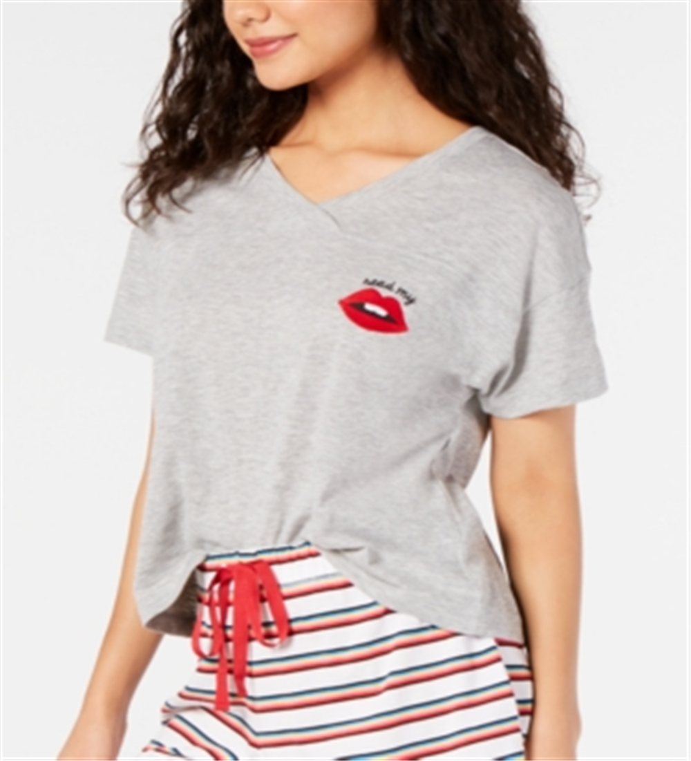 Jenni Women's Graphic Sleep T-Shirt Gray Size Medium