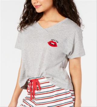 Jenni Women's Graphic Sleep T-Shirt Gray Size Medium