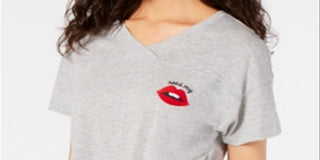 Jenni Women's Graphic Sleep T-Shirt Gray Size Medium