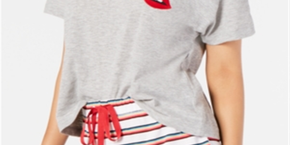 Jenni Women's Graphic Sleep T-Shirt Gray Size Medium