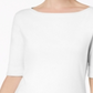 Karen Scott Women's Petites Cuffed Sleeve Boat Neck T-Shirt White Size Petite S
