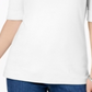 Karen Scott Women's Petites Cuffed Sleeve Boat Neck T-Shirt White Size Petite S